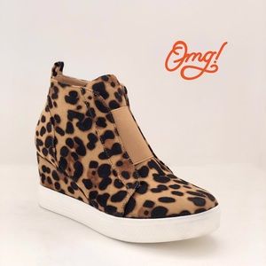 Zoey Leopard Print Wedge Sneaker